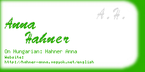 anna hahner business card